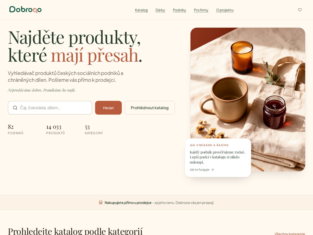 Skutečný screenshot webu Dobrooo